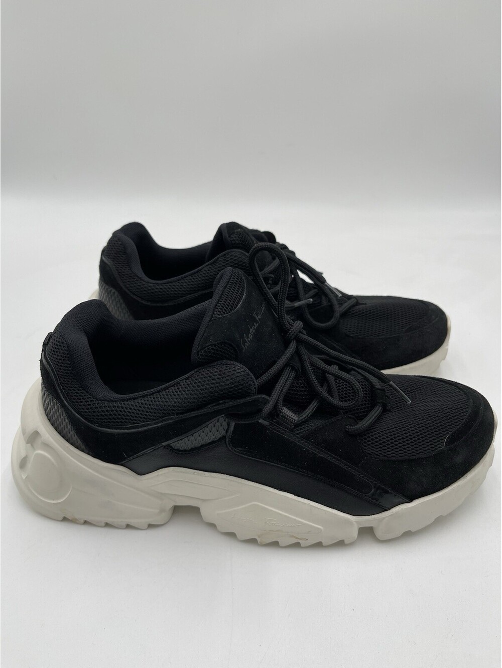 Women’s Salvatore Ferragamo Skylar sneakers in black suede and mesh Size 7